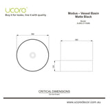 Modus - Vessel Basin 360mm, Matte Black